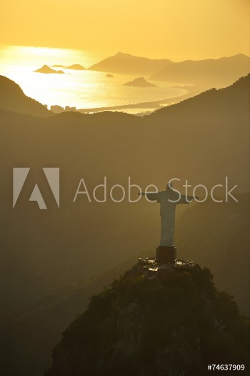 Bild på Aerial view of Christ on Corcovado Hill Rio de Janeiro Brazil